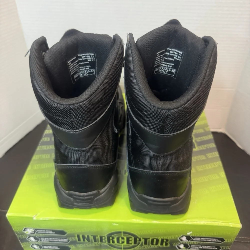 Interceptor Force ST Tactical Steel Toe Boots Size:9.5 Combat Leather Men